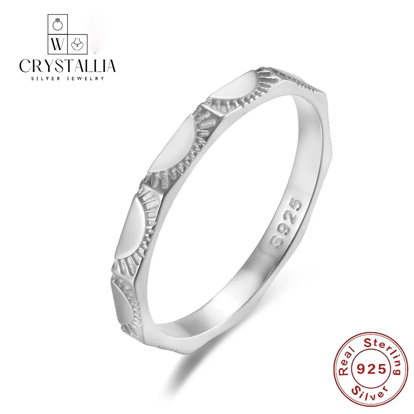 טבעת נישואין קלאסית מכסף 925- קריסטליה וורד - Crystallia