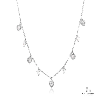 שרשרת יוקרתית CSI040-1 מ-Crystallia, עשויה כסף 925 עם עיצוב אלגנטי, מתאימה לכל אירוע