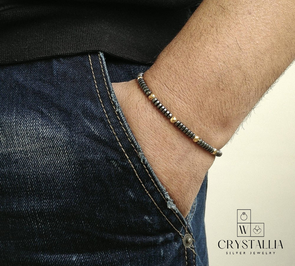צמיד חרוזים לגברים מבית Crystallia: המתנה המושלמת לגבר האהוב עליך - Crystallia