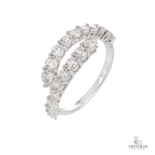 טבעת KSI6002-1 מכסף 925 בעיצוב יוקרתי מבית Crystallia, מתאימה למגוון אירועים