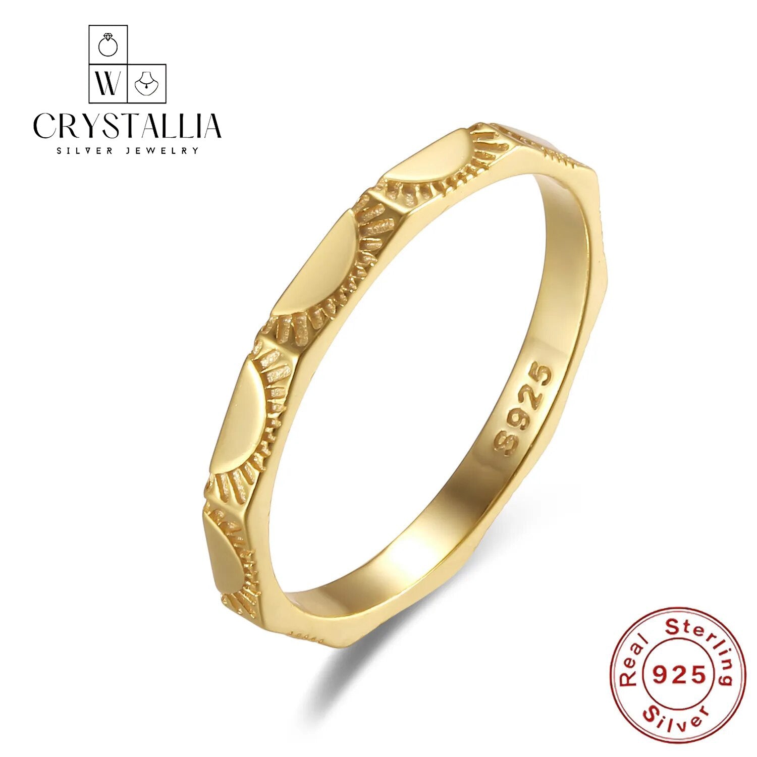 טבעת נישואין קלאסית מכסף 925- קריסטליה וורד - Crystallia