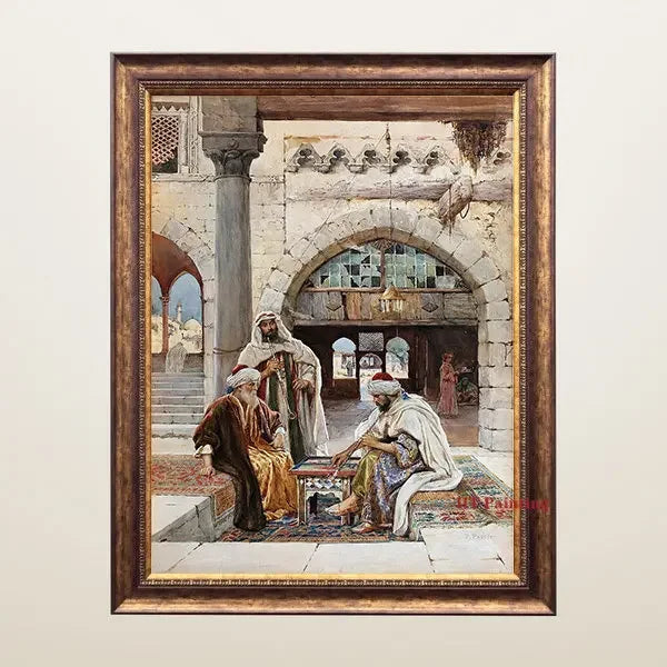 Old Arabs Living Landscape Poster Gustav Bauernfeind Islamic Art Canvas Painting Wall Pictures For Living Room Home Decor