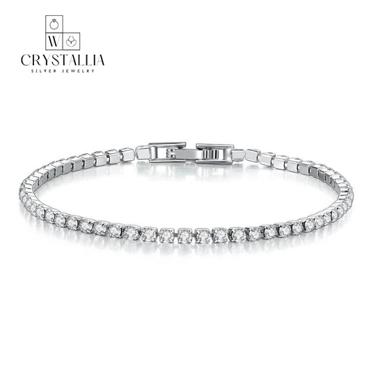 צמידי טניס כסף סטרלינג 925 עם קריסטליה מעוקבת - Crystallia