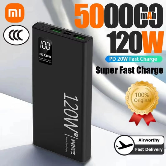 Xiaomi Mijia 120W Fast Charging Power Bank – 50000mAh High Capacity, Halloween Gift for iPhone/Samsung/Huawei (Universal)