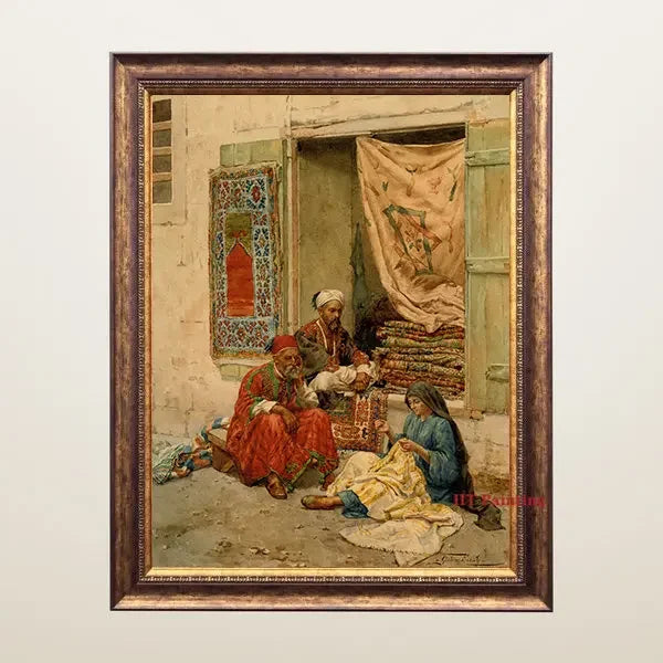 Old Arabs Living Landscape Poster Gustav Bauernfeind Islamic Art Canvas Painting Wall Pictures For Living Room Home Decor