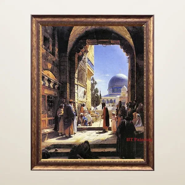 Old Arabs Living Landscape Poster Gustav Bauernfeind Islamic Art Canvas Painting Wall Pictures For Living Room Home Decor