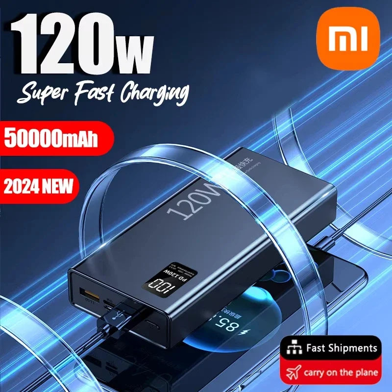 Xiaomi Mijia 120W Fast Charging Power Bank – 50000mAh High Capacity, Halloween Gift for iPhone/Samsung/Huawei (Universal)