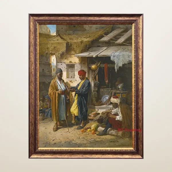 Old Arabs Living Landscape Poster Gustav Bauernfeind Islamic Art Canvas Painting Wall Pictures For Living Room Home Decor