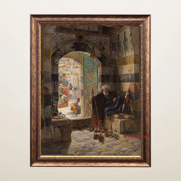 Old Arabs Living Landscape Poster Gustav Bauernfeind Islamic Art Canvas Painting Wall Pictures For Living Room Home Decor