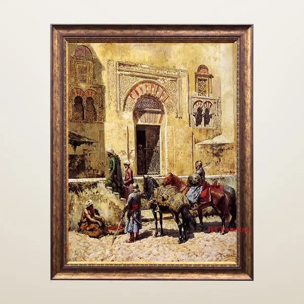 Old Arabs Living Landscape Poster Gustav Bauernfeind Islamic Art Canvas Painting Wall Pictures For Living Room Home Decor