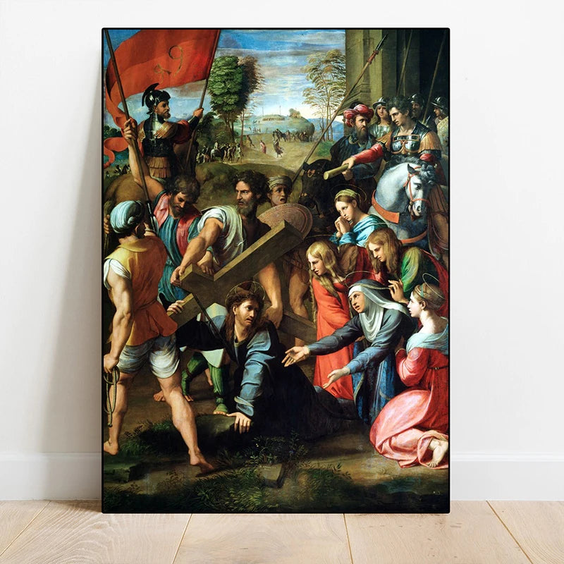 Famous Painter Raphael Painting Posters The School of Athens Christ Falling Canvas Painting Wall Poster Room Home Gallery Decor