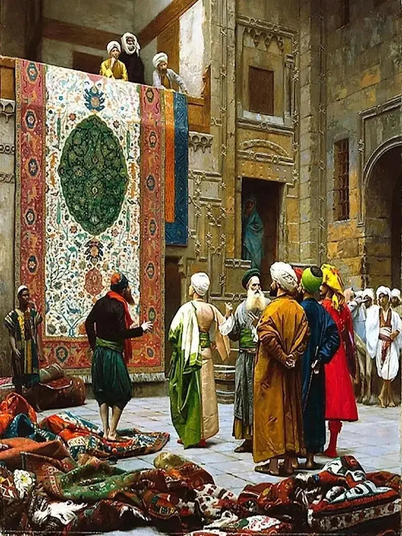 DIY Diamond Art Painting Kit Gerome Artwork Arab Carpet Merchant Classical Arabs Living Landscape Embroidery Mosaic Cross Stitch