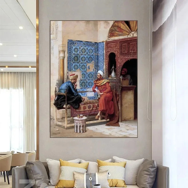 Jean Gerome Classic Artwork Arabic Carpet Merchant Arabs Living Landscape Poster Canvas Painting Wall Art Pictures Home Decor