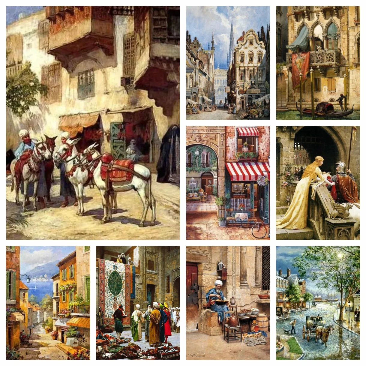 DIY Diamond Art Painting Kit Gerome Artwork Arab Carpet Merchant Classical Arabs Living Landscape Embroidery Mosaic Cross Stitch