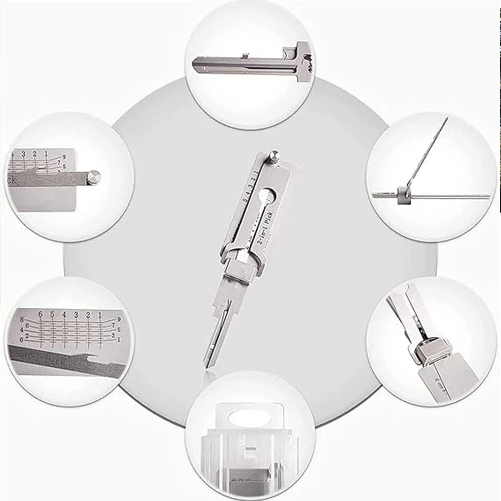 1-5X Stainless Steel Key Decoder Precision Hook And Pickup Hand Tool O-ring Pickup Repair Kit Available Hook Hand Measuring Tool