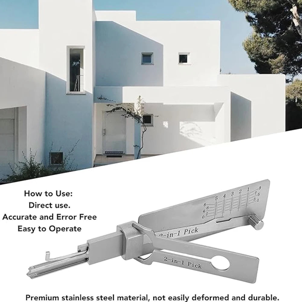 1-5X Stainless Steel Key Decoder Precision Hook And Pickup Hand Tool O-ring Pickup Repair Kit Available Hook Hand Measuring Tool