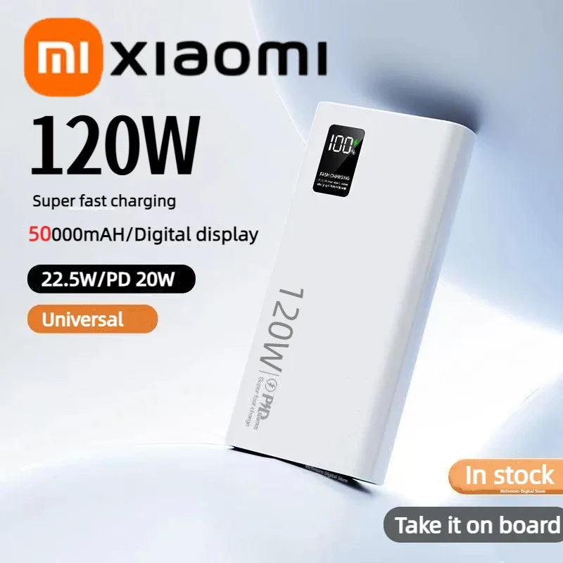 Xiaomi Mijia 120W Fast Charging Power Bank – 50000mAh High Capacity, Halloween Gift for iPhone/Samsung/Huawei (Universal)