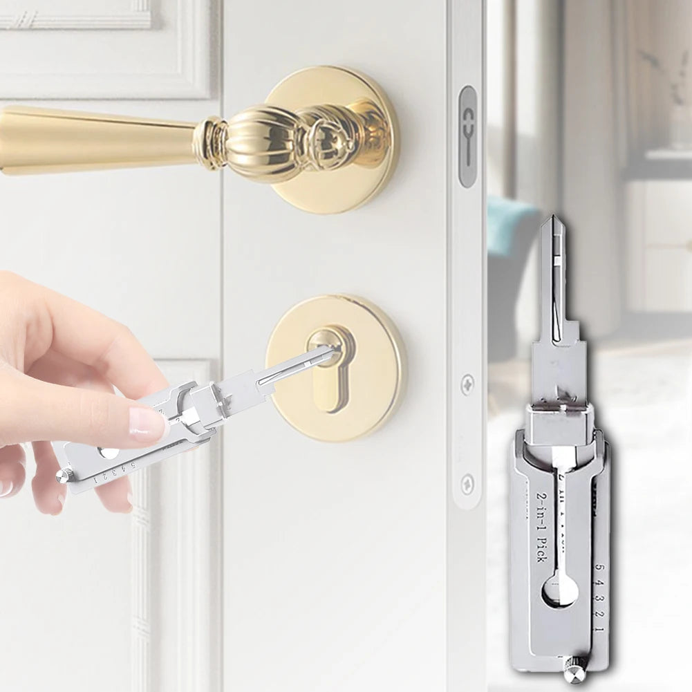 1-5X Stainless Steel Key Decoder Precision Hook And Pickup Hand Tool O-ring Pickup Repair Kit Available Hook Hand Measuring Tool