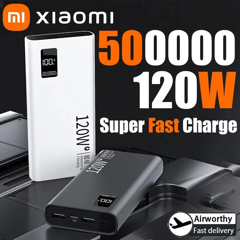 Xiaomi Mijia 120W Fast Charging Power Bank – 50000mAh High Capacity, Halloween Gift for iPhone/Samsung/Huawei (Universal)