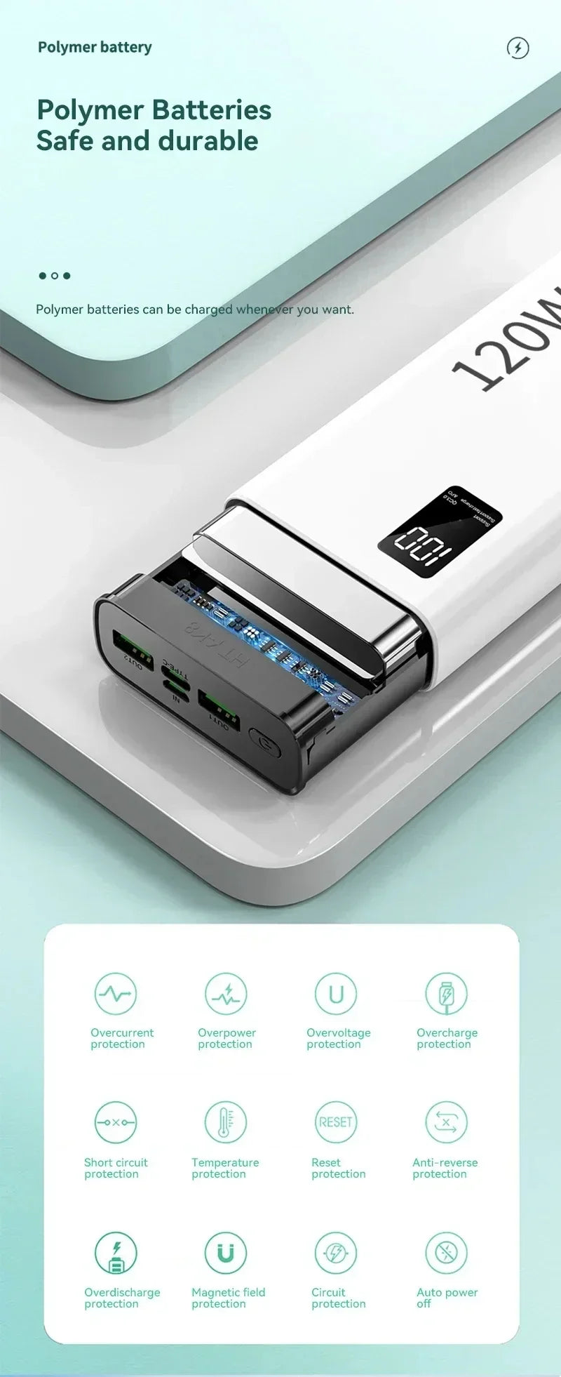 Xiaomi Mijia 120W Fast Charging Power Bank – 50000mAh High Capacity, Halloween Gift for iPhone/Samsung/Huawei (Universal)