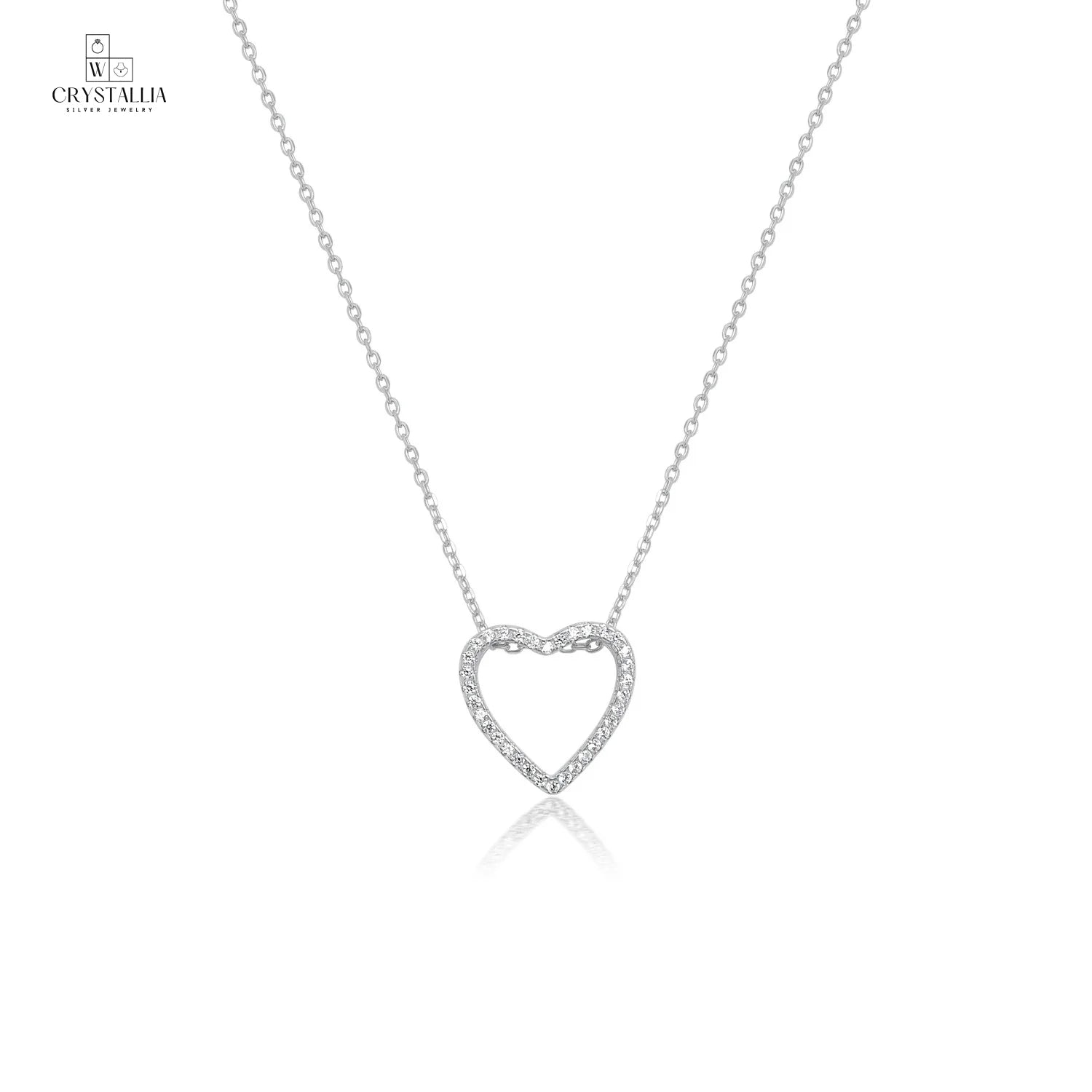 שרשרת כסף אמיתי 925 עם אבני זרקון בעיצוב יוקרתי של Crystallia