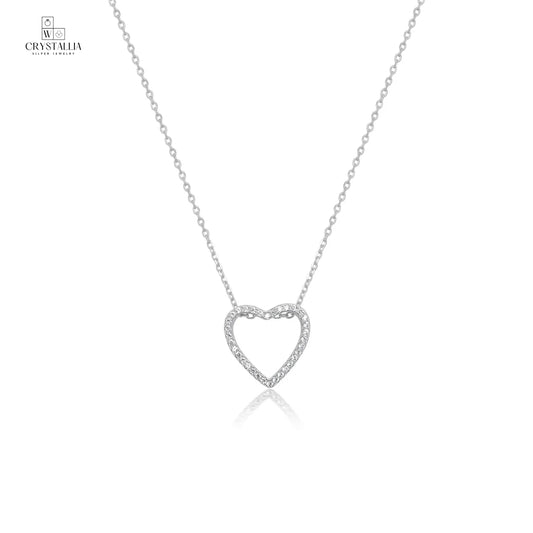 שרשרת כסף אמיתי 925 עם אבני זרקון בעיצוב יוקרתי של Crystallia