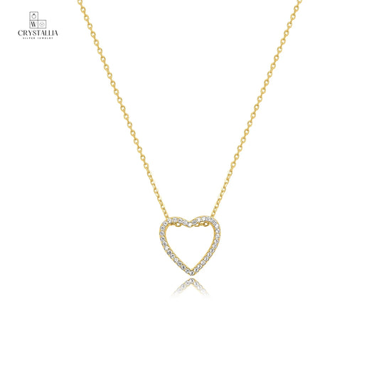 שרשרת YXSI003-3 עשויה פליז בציפוי זהב 14K בעובי 2 מיקרון, משובצת באבן זרקון, באורך 35+5 ס"מ