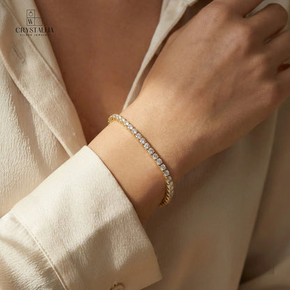 צמיד טניס יוקרתי 2מ"מ  הברק המושלם לפרק כף היד