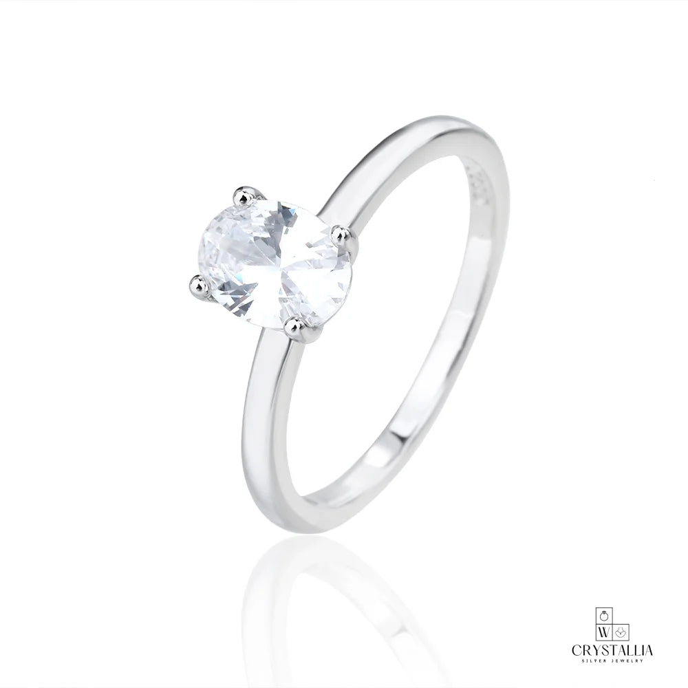 טבעת ZSI752-1 מבית Crystallia עשויה כסף 925, תכשיט יוקרתי עם עיצוב אלגנטי