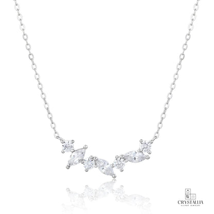 שרשרת ZSI976-1 מבית Crystallia עשויה כסף 925 ומשובצת אבני קריסטל, באורך 40+5 ס"מ